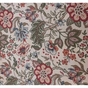 9 Yards Richloom Tan Cotton Canvas Floral Fabric Upholstery Decorator 44''